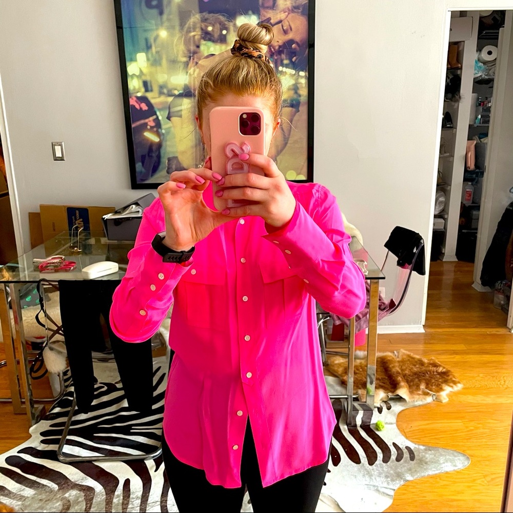 Hot Pink J Crew Blouse